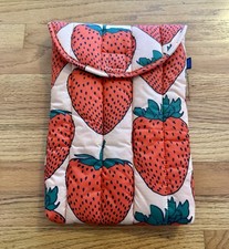 Baggu Puffy Laptop Tablet Sleeve Strawberry Print Padded Case Cover Quilted picture