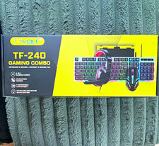 T-WOLF TF-240 Wired 4-in-1 Gaming Combo Backlit QWERTY 1000 DPI Black picture