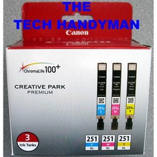 3-PACK CANON GENUINE 251XL COLOR INK (RETAIL BOX) PIXMA MX722 MX922 MX925 picture