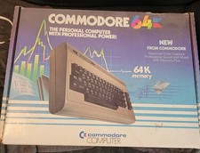 Commodore 64 Computer In Original Box w Cords and User's Guide POWERS ON picture