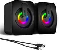 RGB LED Stereo Bass Sound Computer Speakers System USB Wired for Desktop Laptop picture