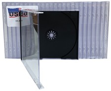 USDISC CD Jewel Cases Standard 10.4mm, Single 1 Disc (Black) Lot picture