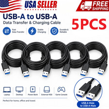 5x USB 3.0 A Male to A Male Cable Data Transfer Super Speed Power Charger Metal picture