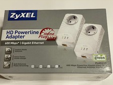 ZyXel New PLA5215 HD Power-Line Gigabit Pass Thru Ethernet Adapters Kit picture