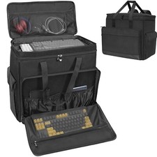 Double-Layer Desktop PC Tower Carrying Case, Travel Storage Bag for Computer ... picture