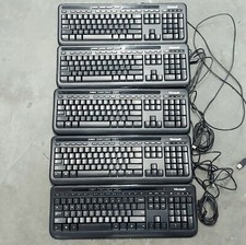 Microsoft OEM Keyboard 600 USB Wired (Black) Lot [QTY: 5 Windows Keyboards] ⌨️ picture