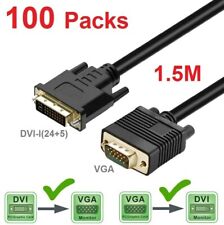 Wholesale Lot 100 x 1.5m DVI-I Male to VGA Male Cable VGA to DVI-I Bidirectional picture