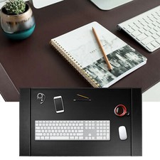Black Vegan Leather Desk Pad Mouse Keyboard Mat Luxury Home Office Accessories picture