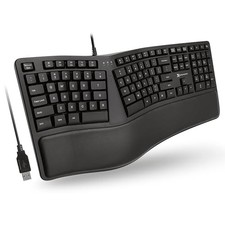 BLACK - X9 PERFORMANCE WIRED ERGONOMIC KEYBOARD CUSHIONED WRIST REST picture
