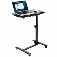 Adjustable Laptop Notebook Rolling Table Desk Stand Overbed Tiltable Tabletop picture