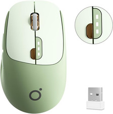Dual-Mode Bluetooth Wireless Mouse with Visible Battery Indicator - Green picture