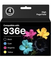 SHEENGO 936e Ink Cartridge 4-Pack For HP OfficeJet Pro Black Cyan Magenta Yellow picture