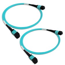 2 PCS 1m MPO Fiber Optic Patch Cord OM3150 MultiMode Jumper Female To Female picture