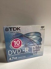 TDK DVD-R 10 Pack Blank Discs 4.7GB Brand New Sealed For Data And Video picture