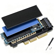 M.2 NVMe M-Key SSD Adapter PCIe 3.0 X16 Expansion Card Built-in Heat Sink picture