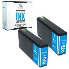 CMYi 2-Pack Compatible T676XL Cyan Ink for Epson WorkForce Pro WF-4010 WF-4020 picture
