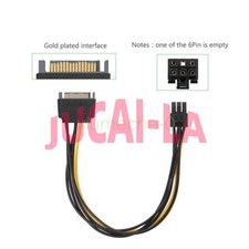 SATA 15Pin Male to 6 Pin PCI-Express PCI-E Card Power Adapter Cable 20cm M8 picture