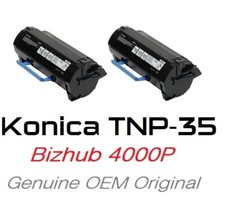 2 MOSTLY NEW GENUINE KONICA MINOLTA BIZHUB 4000P TONERS TNP35 A63W01F 80% picture