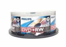100 PHILIPS 4X DVD+RW DVDRW ReWritable Branded Logo 4.7GB Blank Disc 4x25pk  picture
