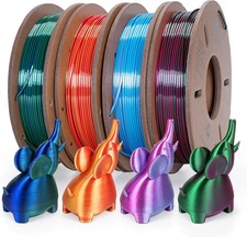 Silk Dual Color 3D Printer PLA Filament Bundle 1.75mm 4 Spools 250g Each Mult... picture
