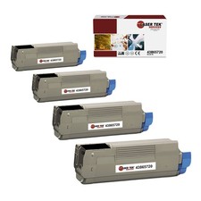 4Pk LTS 43865720 Black Compatible for Okidata C6150dn C6150dtn Toner picture