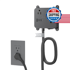 Trond Ultra Thin Flat Extension Cord Flat Plug Power Strip 3 Usb Charger 3 Ac picture
