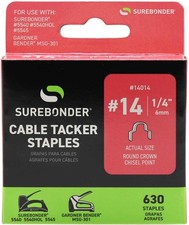 14 Round Crown Cable Tacker Staples for TV and Computer Cable, Fits up to picture