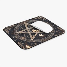 Mystical Pentacle Mouse Pad, Witchy Accessory, Ideal for Pagans, Occult Vibes picture