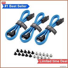 SATA Cable 3 Pack 20 Inch SATA III 6GBps Locking Latch Right Angle Connector picture
