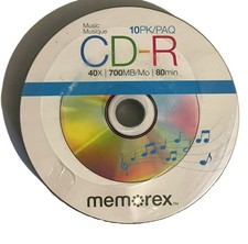 10 Pack Memorex 40X Music Digital Audio 700MB CD-R CDR 80 Minutes NEW In Pkg picture