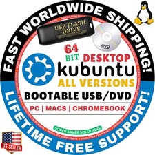 KUBUNTU LINUX OS 25.04 DESKTOP LTS ALL VERSIONS 64BIT BOOTABLE USB/DVD, MAC/PC picture