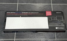 Macally Wireless Full Size White & Silver Keyboard Model acebtkey Tested Working picture