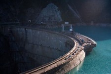 Landscape architecture nature water dam concrete car Custom Gaming Mat Desk picture