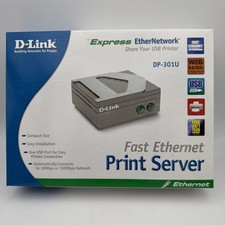 NIB D-Link DP-301U USB Fast Ethernet Print Server with Power Adapter & Software picture