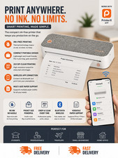 AUSHA Portable Thermal Printer Mini Bluetooth Inkless Photo Label A4 Receipt Pri picture