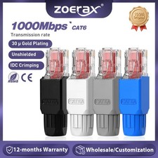 ZoeRax 10PCS RJ45 CAT6A CAT6 Connector, Tool Free Ethernet Termination Plugs picture