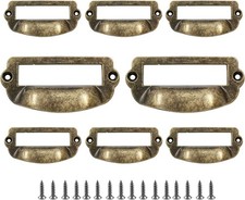 8 Pcs Card Catalog Drawer Pulls Library File Label Cabinet Pull Handles picture