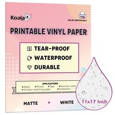Koala Waterproof Printer Paper 11x17 Matte White Inkjet Printable Vinyl Sheets picture