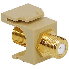 ICC F-Type Modular Jack in HD Style, 2 GHz Gold Plated, Ivory picture