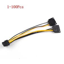 Lot Dual 15 Pin SATA Male To PCIe 8 Pin (6+2) Male Video Card Power Supply Cable picture