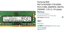 SAMSUNG 8GB DDR4 PC4-21300, 2666MHZ, 260 PIN SODIMM, 1.2V, 3YR WARRANTY picture
