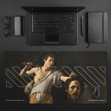 David v. Goliath Large Art Desk Mat, Renaissance Painting Style Gaming Mouse Pad picture