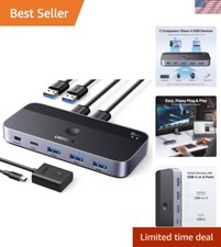 UGREEN 4-Port USB 3.0 Switch Hub for 2 Computers - Compact & Fast Connectivity picture