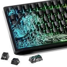 118 PCS XVX Kanagawa Keycaps Shine Through IMD OEM Profile Side Printed Black picture