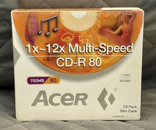 Acer - 1x~12x - Multi-Speed - 80 Minute / 700MB CD-R 80 - 10 Pack w/ Slim Case picture