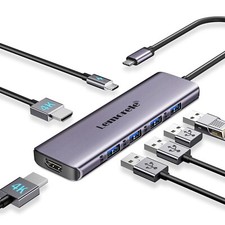 Lemorele Adaptador Hub Usb-c 7 En 1 3.0 4k Hdmi, Type-c 100w，Suitable for laptop picture