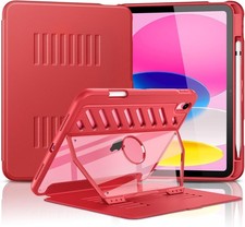 Shockproof Case for iPad 11th/10th Gen 2025/2022, Red with Magnetic Stand & Hold picture
