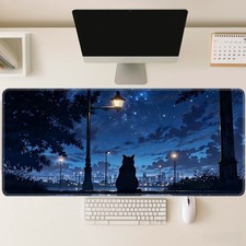 Large XXL Gaming Desk Pad, Non-Slip Rubber Extended Mouse Mat, Street Lamp Sta picture