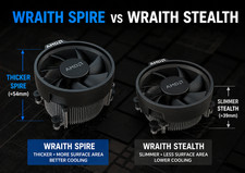 AMD Wraith Spire CPU Cooling Fan AM4 Thicker Heatsink Better Than Stealth picture
