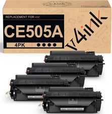 v4ink 4PK CE505A Toner Cartridge Compatible Replacement for HP 05A Toner Cart... picture
